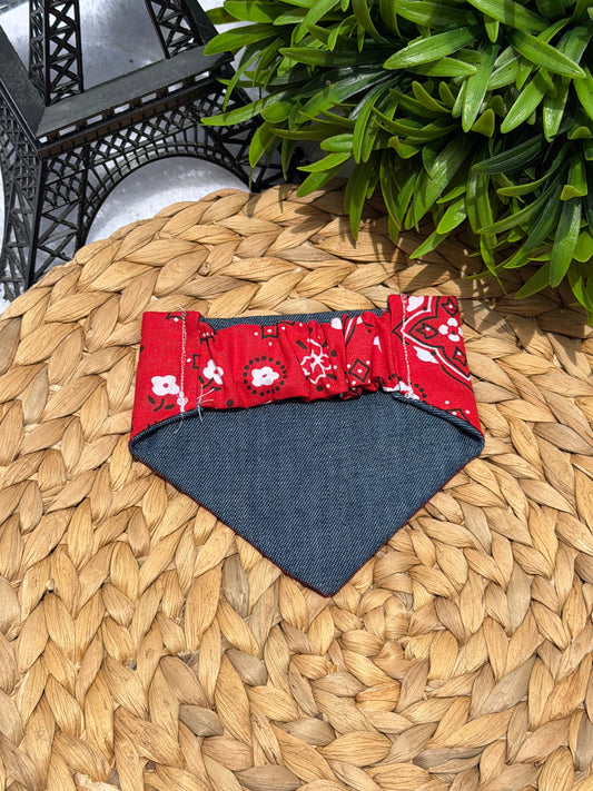 Bandana Reversible Rojo clásico y Denim