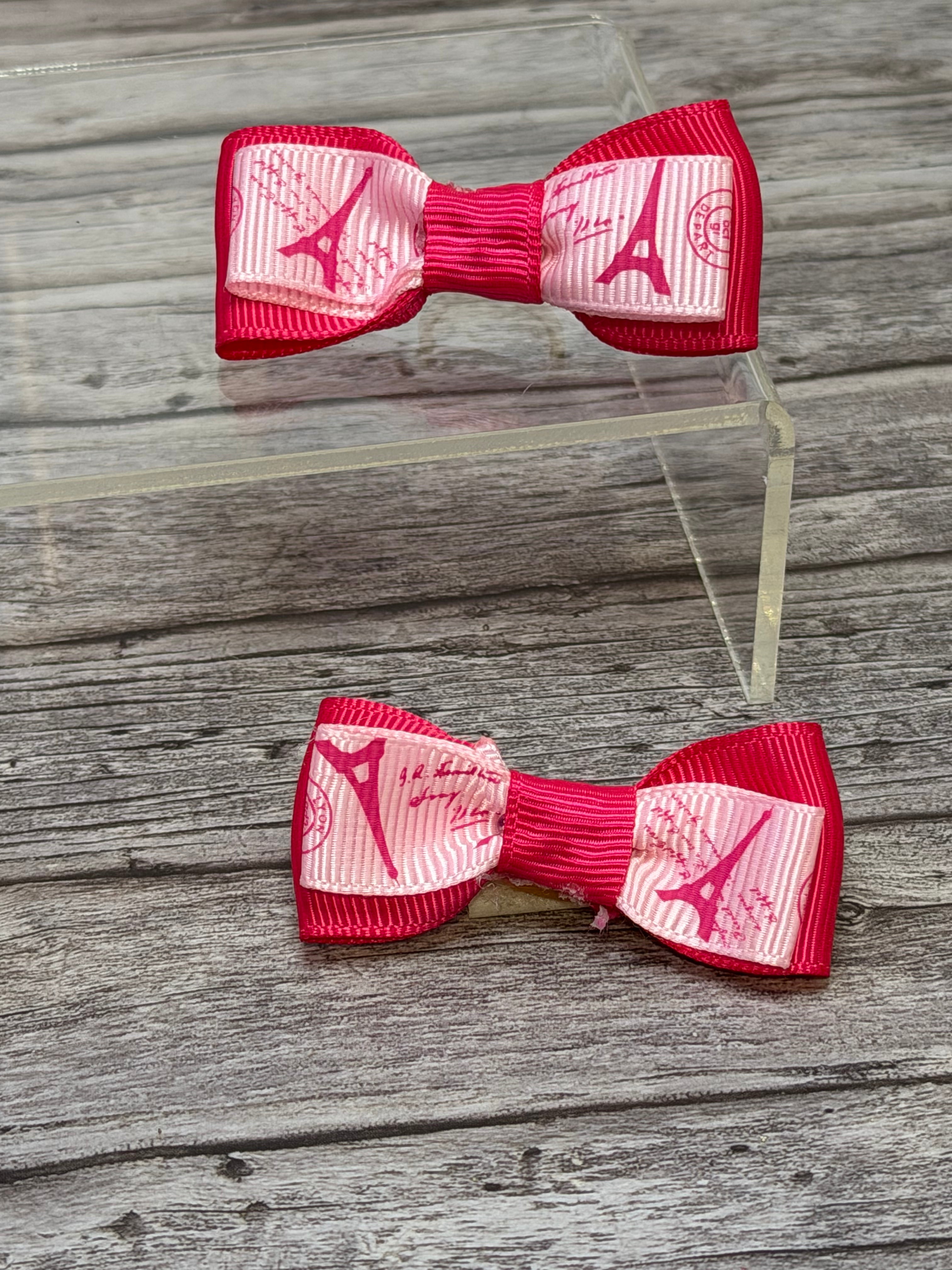 Paris Pink Bow – 2 pulgadas