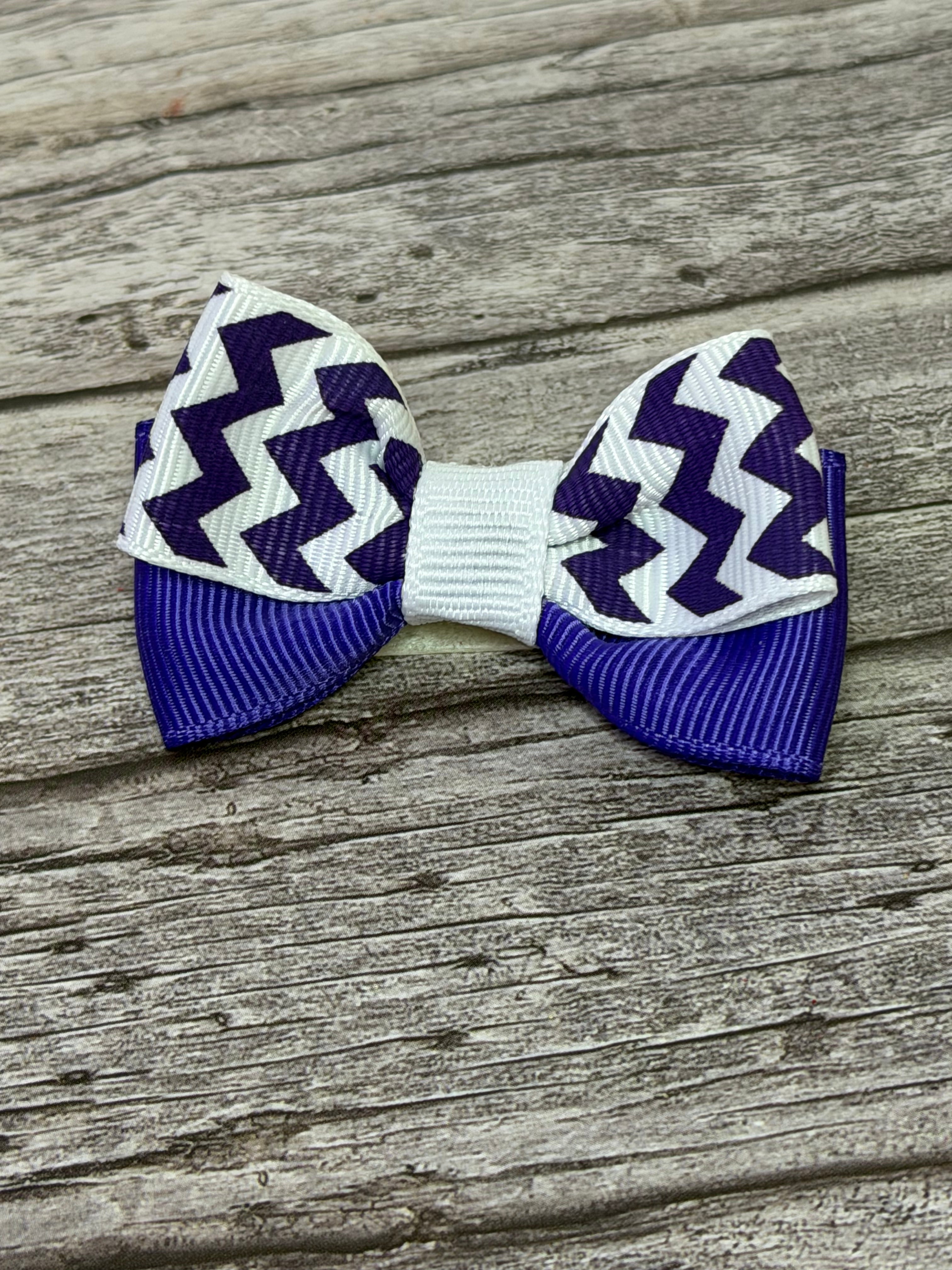 Purple Zigzag Bow – 2 pulgadas